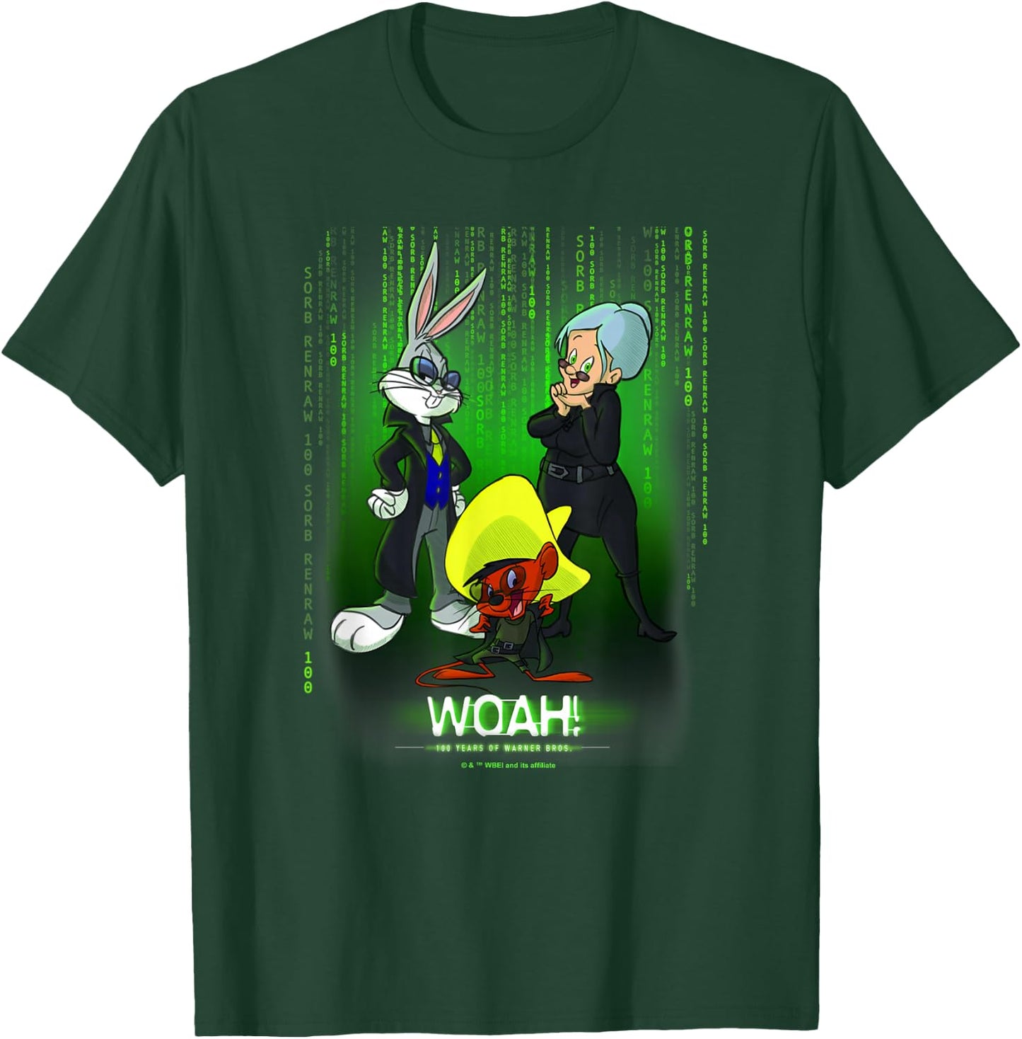 WB 100 Looney Tunes Classic Woah! Matrix Poster T-Shirt - T-Shirt | Forest