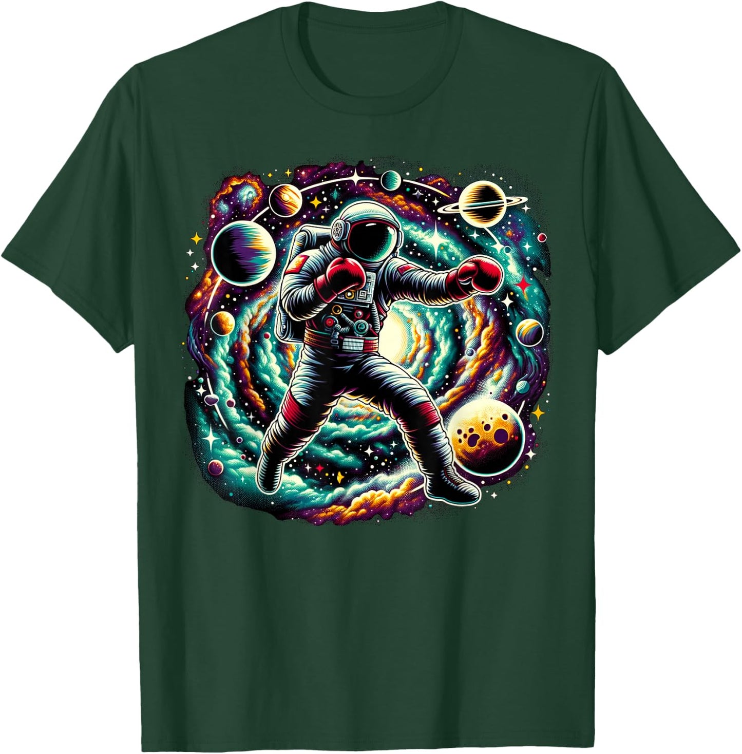 Cool Galaxy Boxer Astronaut on Boxing T-Shirt - T-Shirt | Forest