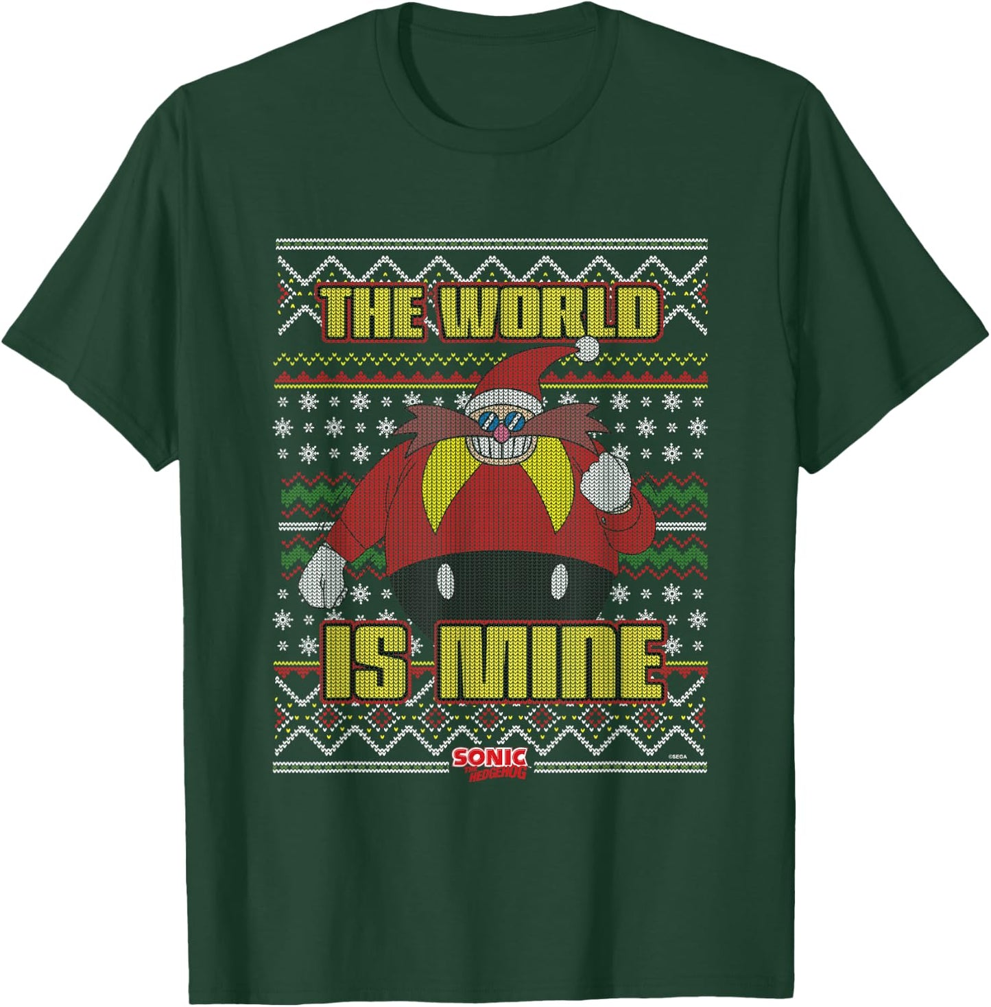 Sonic The Hedgehog Christmas Doctor Eggman Ugly Sweater T-Shirt - T-Shirt | Forest