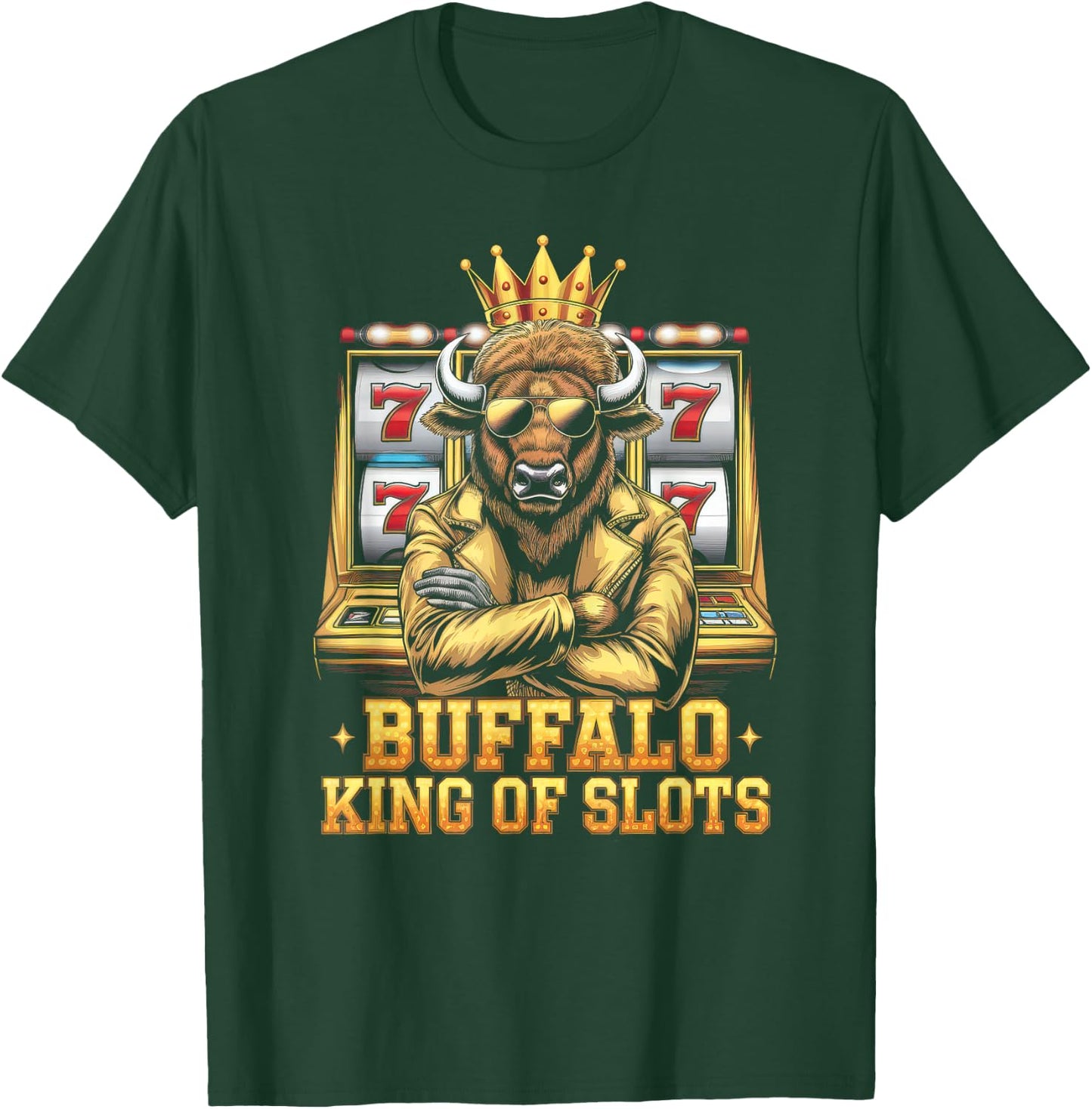 Lucky Buffalo Casino Slot Machine Gambling Gift Gambler T-Shirt - T-Shirt | Forest