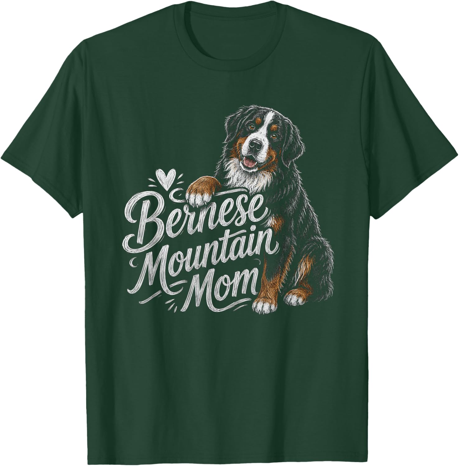 Bernese Mountain Mom Dog Artwork Design T-Shirt - T-Shirt | Forest