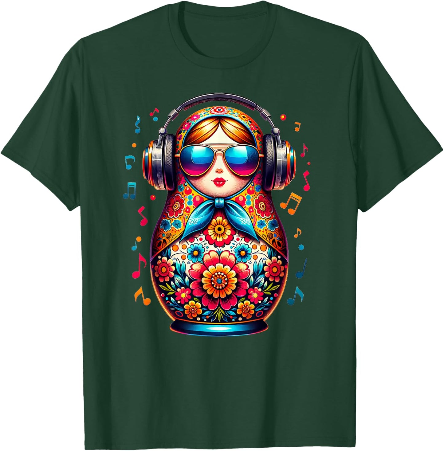 Russian Matroschka Musik Russland Russische Matrjoschka T-Shirt - T-Shirt | Forest