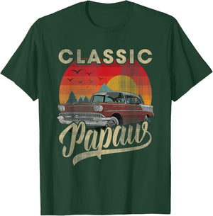 Classic Papaw Funny Saying Car Lover Men Dad Papa Grandpa T-Shirt - T-Shirt | Forest