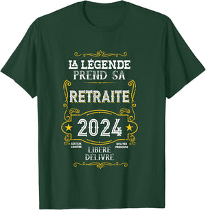 La Légende Takes Her Retirement – Funny Retired 2024 , Black, S T-Shirt - T-Shirt | Forest