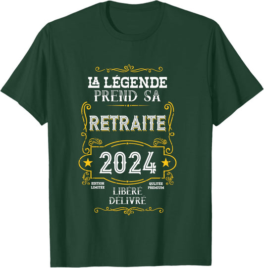 La Légende Takes Her Retirement – Funny Retired 2024 , Black, S T-Shirt - T-Shirt | Forest