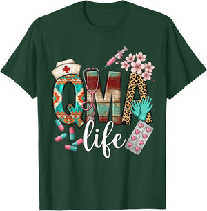 Qma Life Leopard Funny Qualified Medication Aide Nurse T-Shirt - T-Shirt | Forest