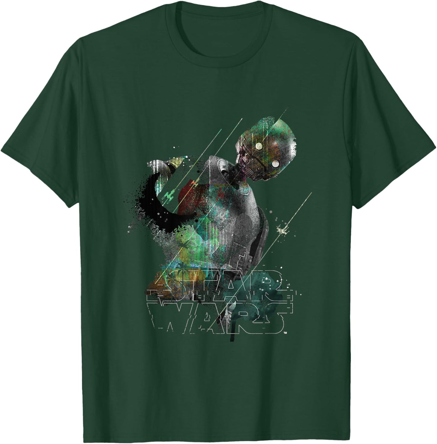 Star Wars Rogue One Iconic K2SO Paradise Big Chest Poster T-Shirt - T-Shirt | Forest