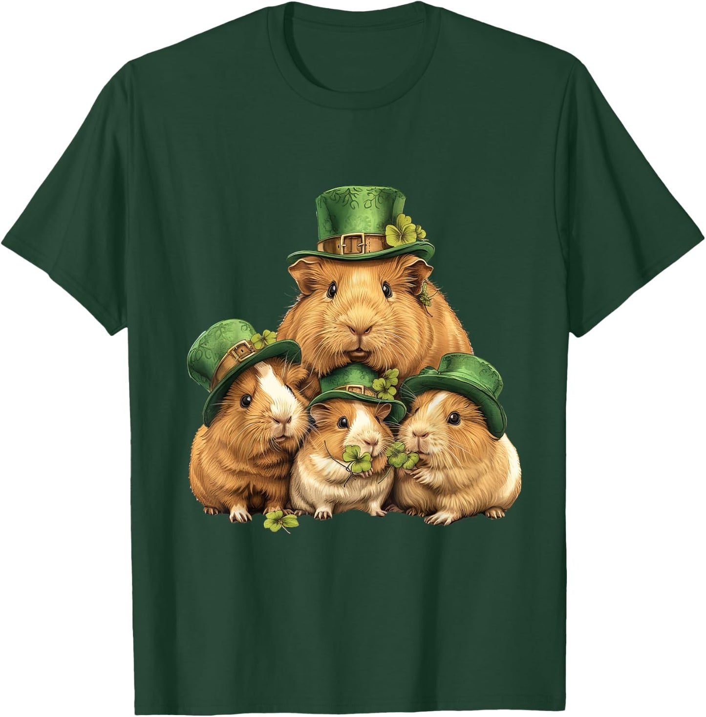 Guinea Pig St Patricks Day Irish Green St Paddys Themed Cute T-Shirt - T-Shirt | Forest