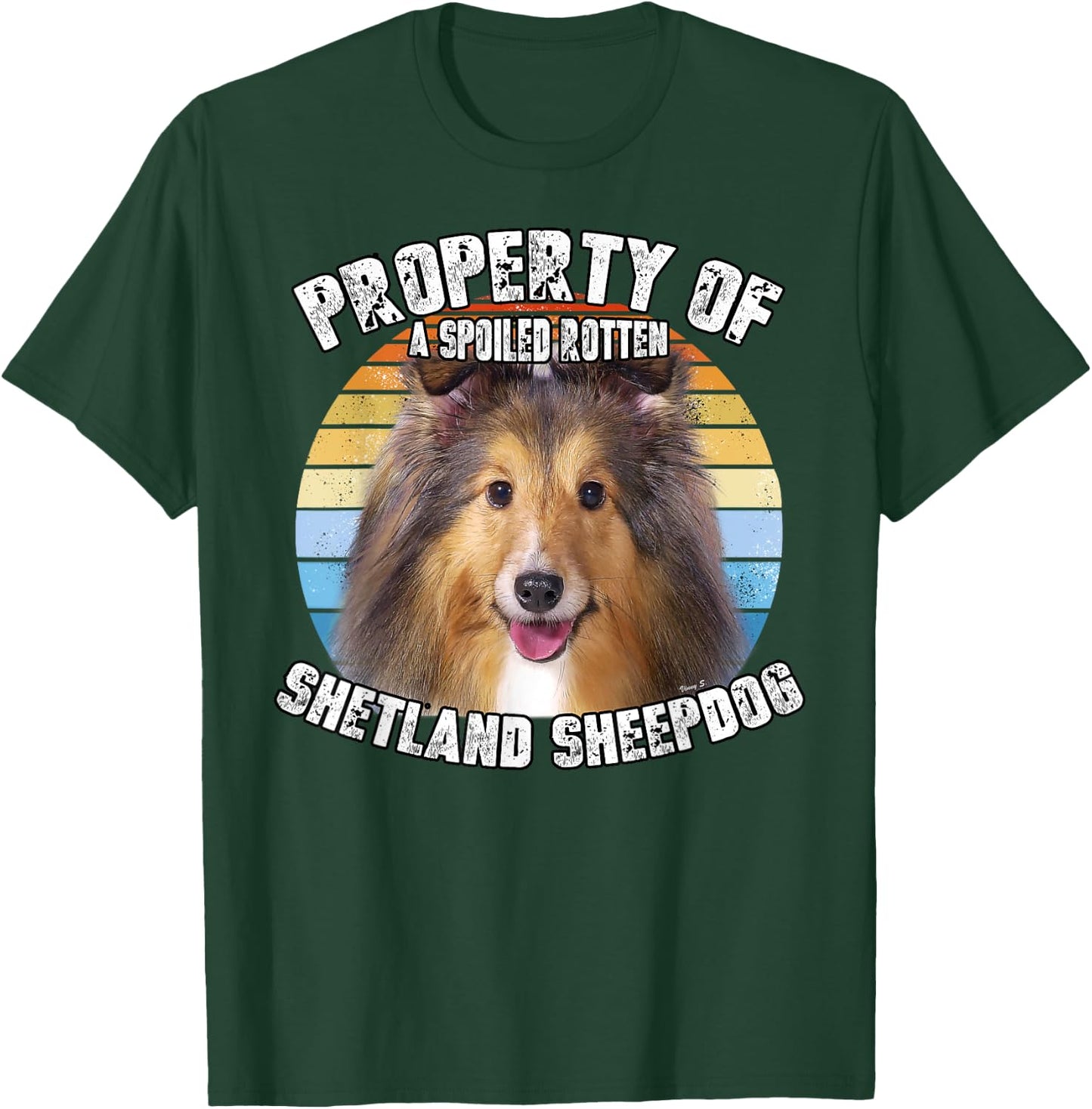 Shetland Sheepdog Sheltie Sable Property Of Retro Women Kids T-Shirt - T-Shirt | Forest