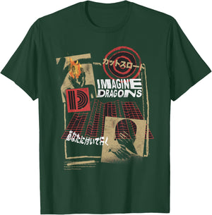 Offizielle Imagine Dragons Exklusive japanische Collage T-Shirt - T-Shirt | Forest