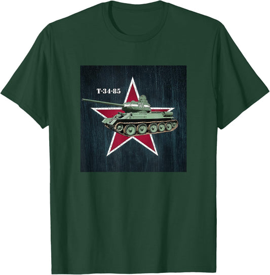 Soviet World War 2 Tank T-34-85 T-Shirt - T-Shirt | Forest