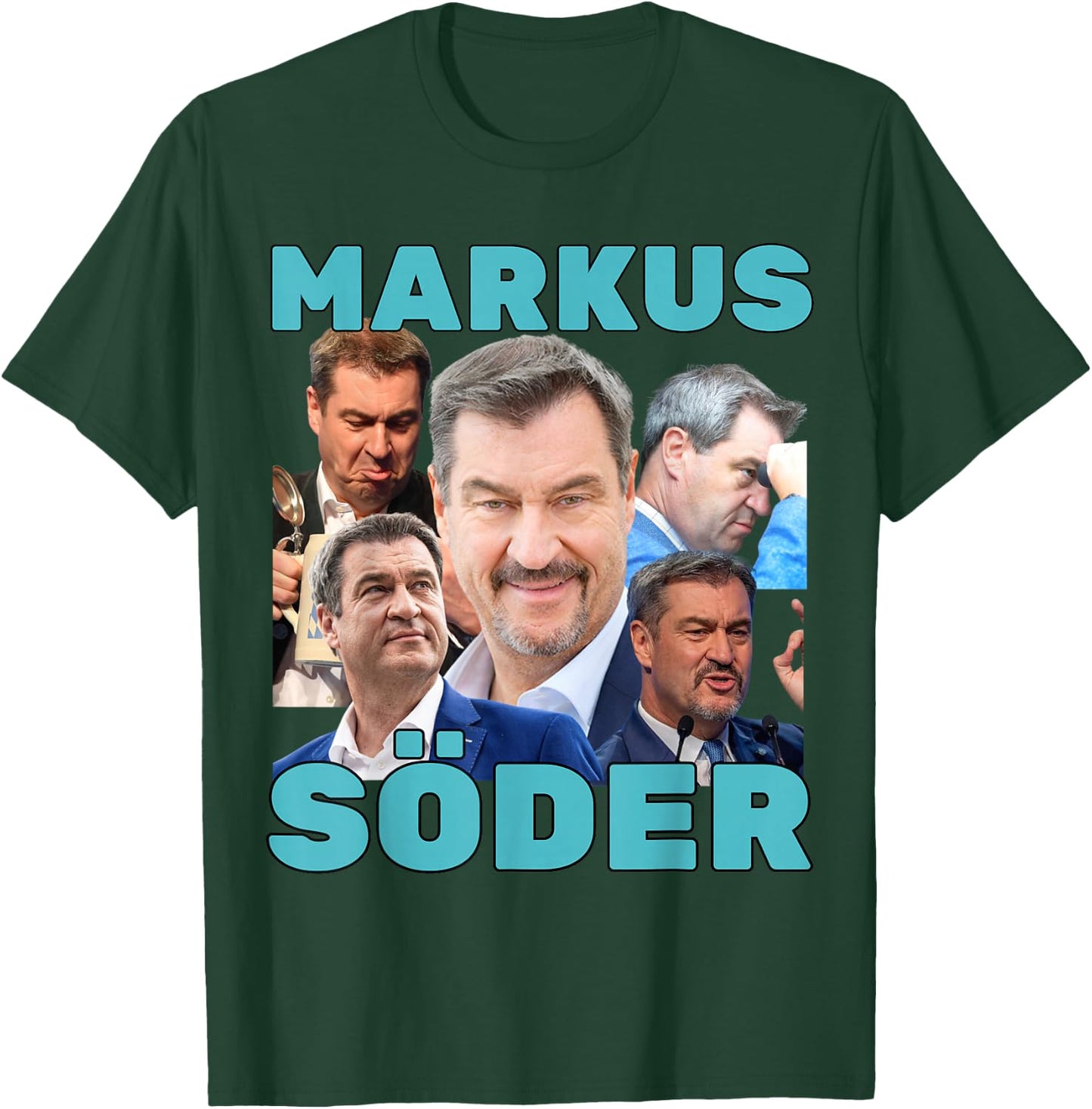 Markus Söder Fan Merch Blue , black T-Shirt - T-Shirt | Forest