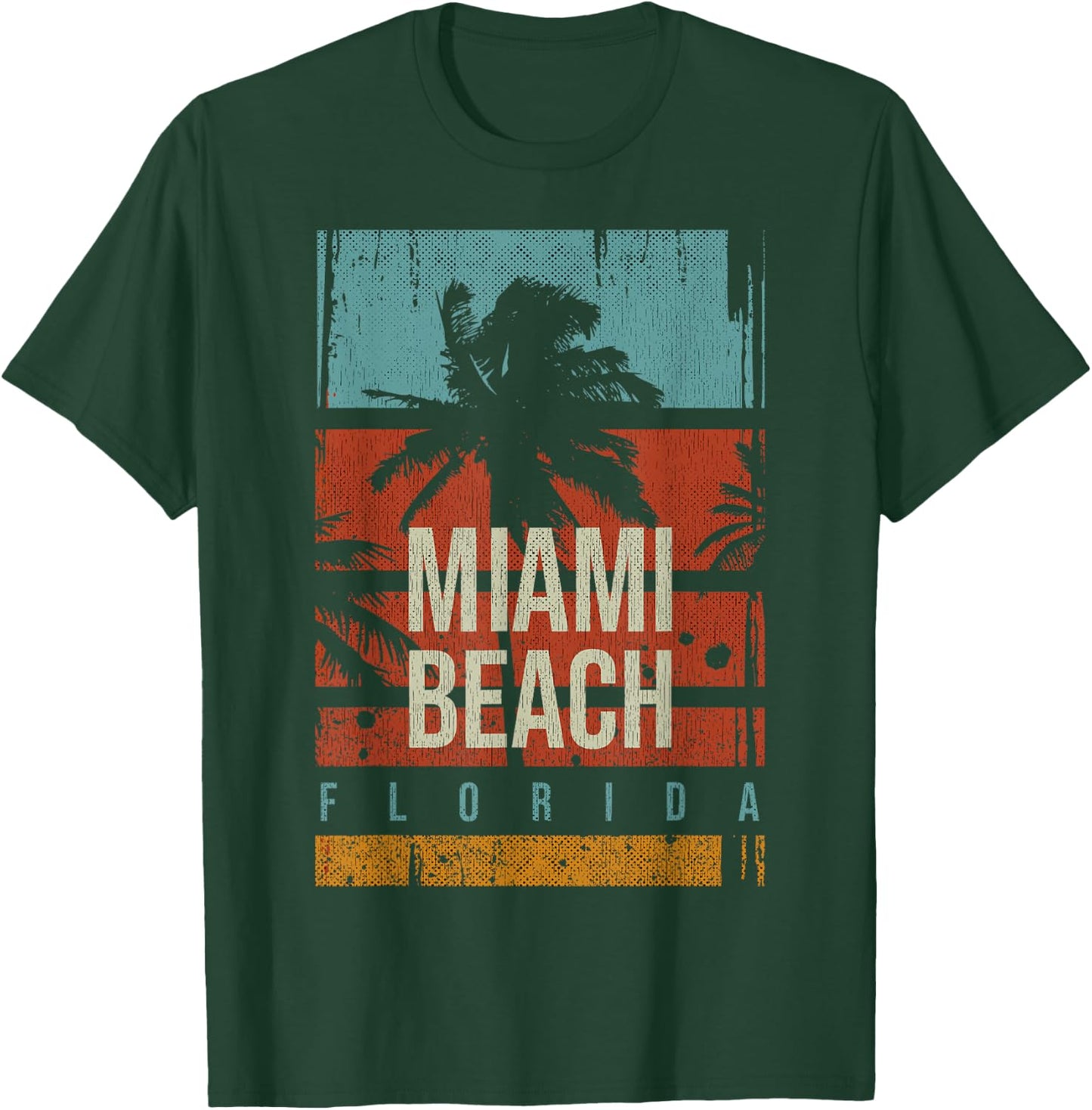 Miami Beach Urlaubssouvenir 80er Jahre Miami Beach T-Shirt - T-Shirt | Forest