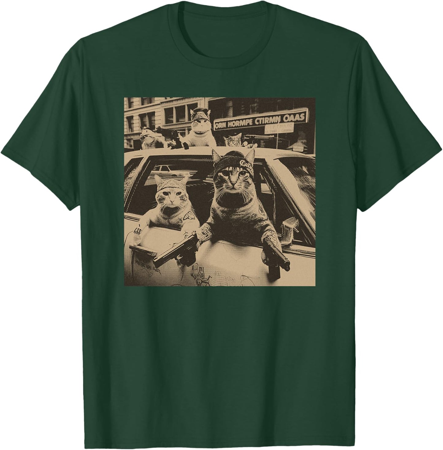 Funny Cat Gang Meme Street sarkastischer Vintage Premium T-Shirt - T-Shirt | Forest