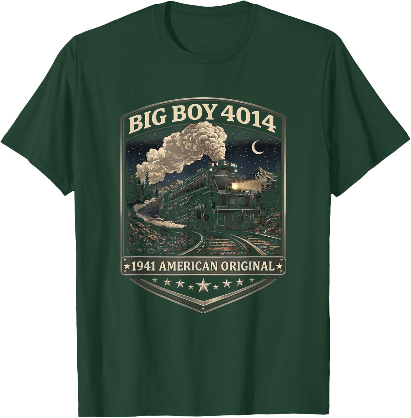 Big Boy 4014 Train Engineer Steam Train Conductor American T-Shirt - T-Shirt | Forest
