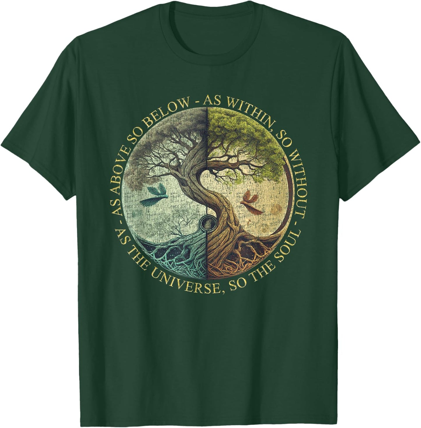 As Above So Below As Within So Without Tree Graphic T-Shirt - T-Shirt | Forest