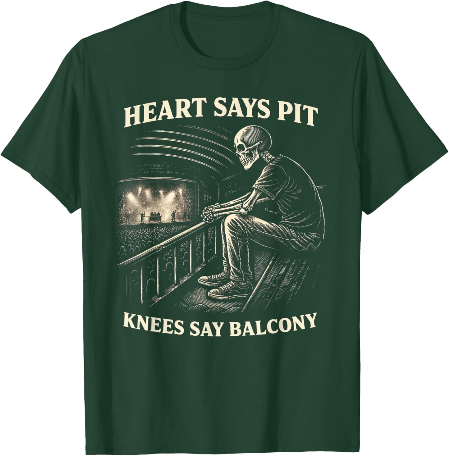 Funny Heart Says Pit Knees Say Balcony T-Shirt - T-Shirt | Forest