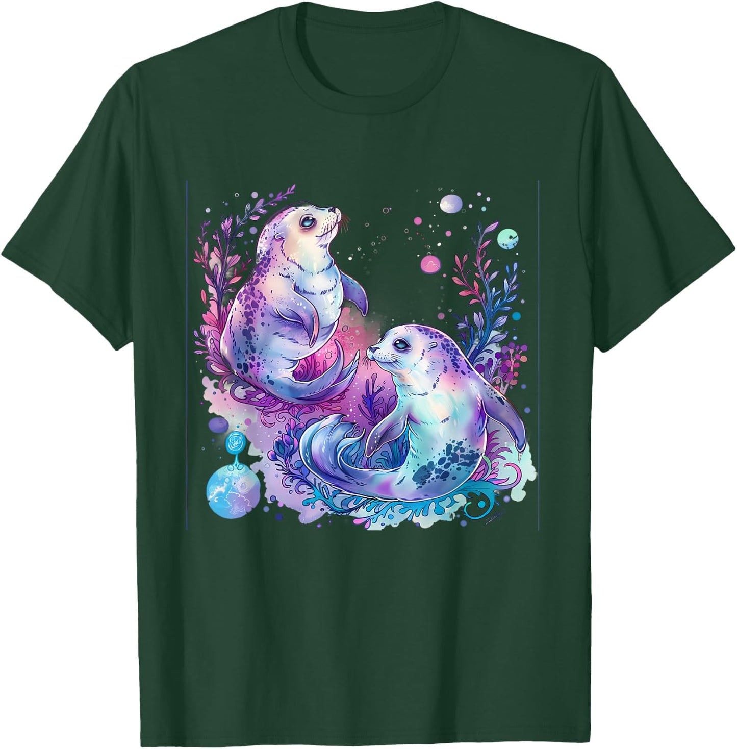 Seal Ocean Sea Seal Marine Mammal Artwork Sea Ocean Animal T-Shirt - T-Shirt | Forest