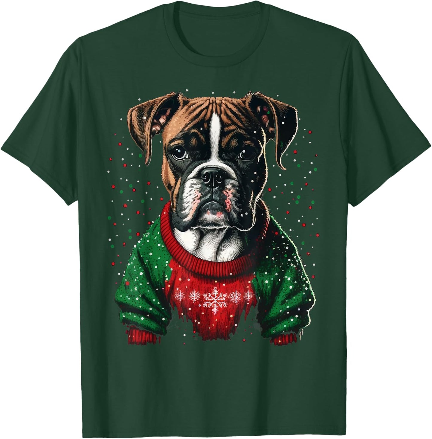 Xmas Boxer Dog Santa on Christmas Boxer Dog Women Kids T-Shirt - T-Shirt | Forest