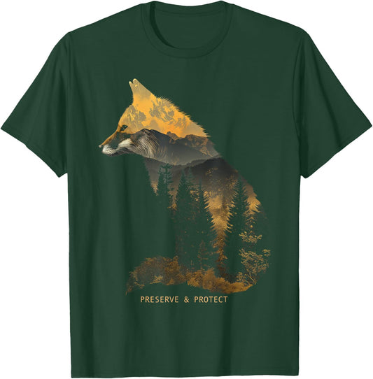Fuchs Protect Preserve Hiking Camping Hunter Outdoor Nature T-Shirt - T-Shirt | Forest
