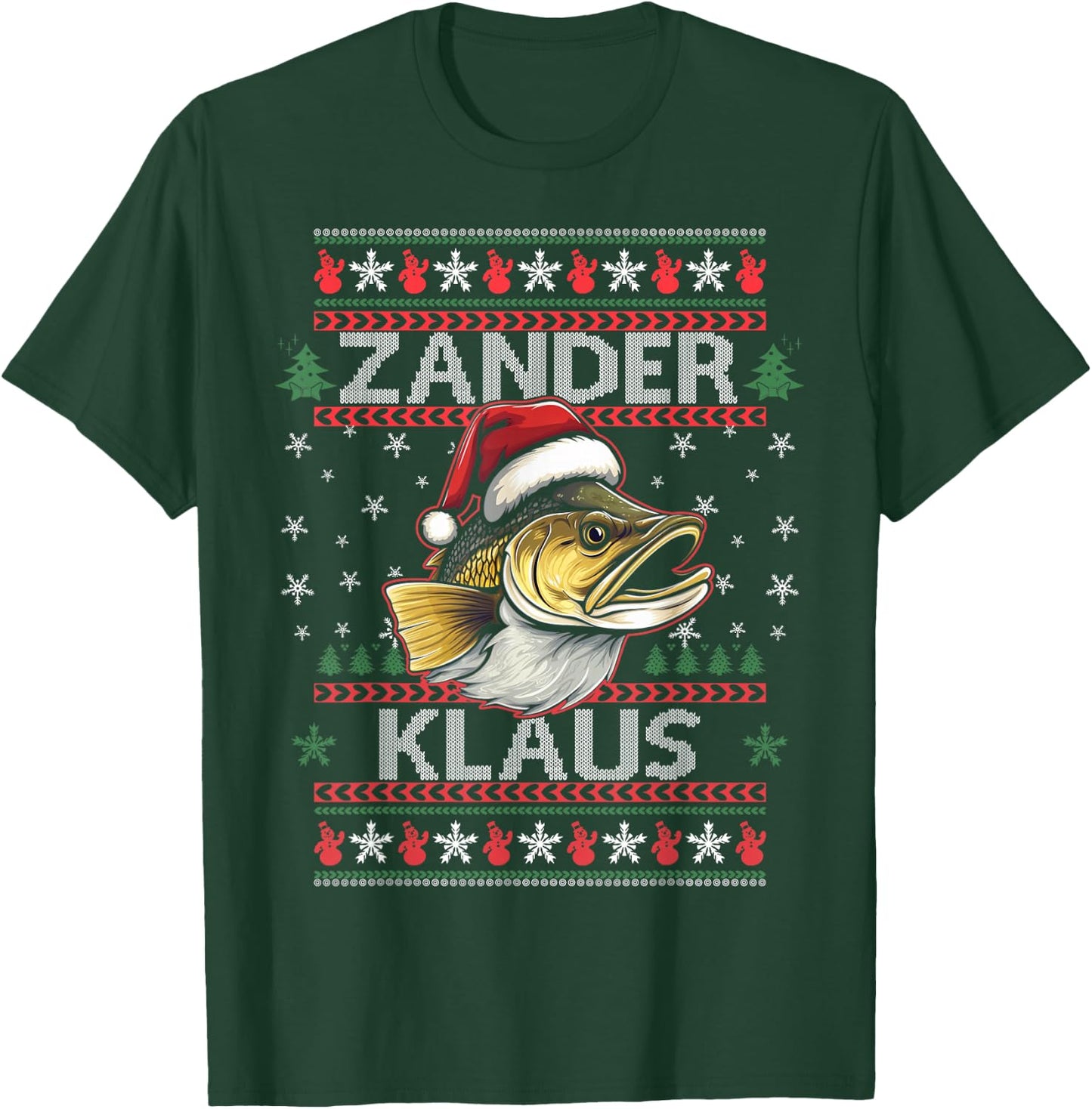 Zander Klaus I Funny Zander Fisherman Fishing Predator , black T-Shirt - T-Shirt | Forest