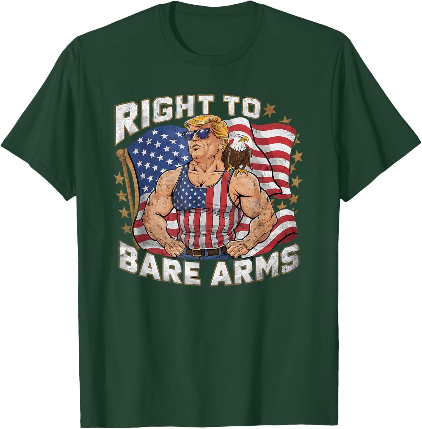 Right To Bare Arms 4th Of July Funny Gym Workout T-Shirt - T-Shirt | Forest