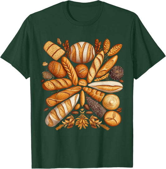 Artistic Arrangement of Bread Design Bakery T-Shirt - T-Shirt | Forest