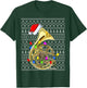 French Horn Lighting Xmas Sweater Ugly French Horn Christmas T-Shirt - T-Shirt | Forest