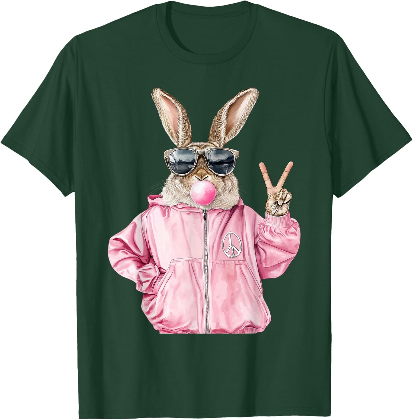 Cool Funny Easter Bunny Women Graphic for Girls T-Shirt - T-Shirt | Forest
