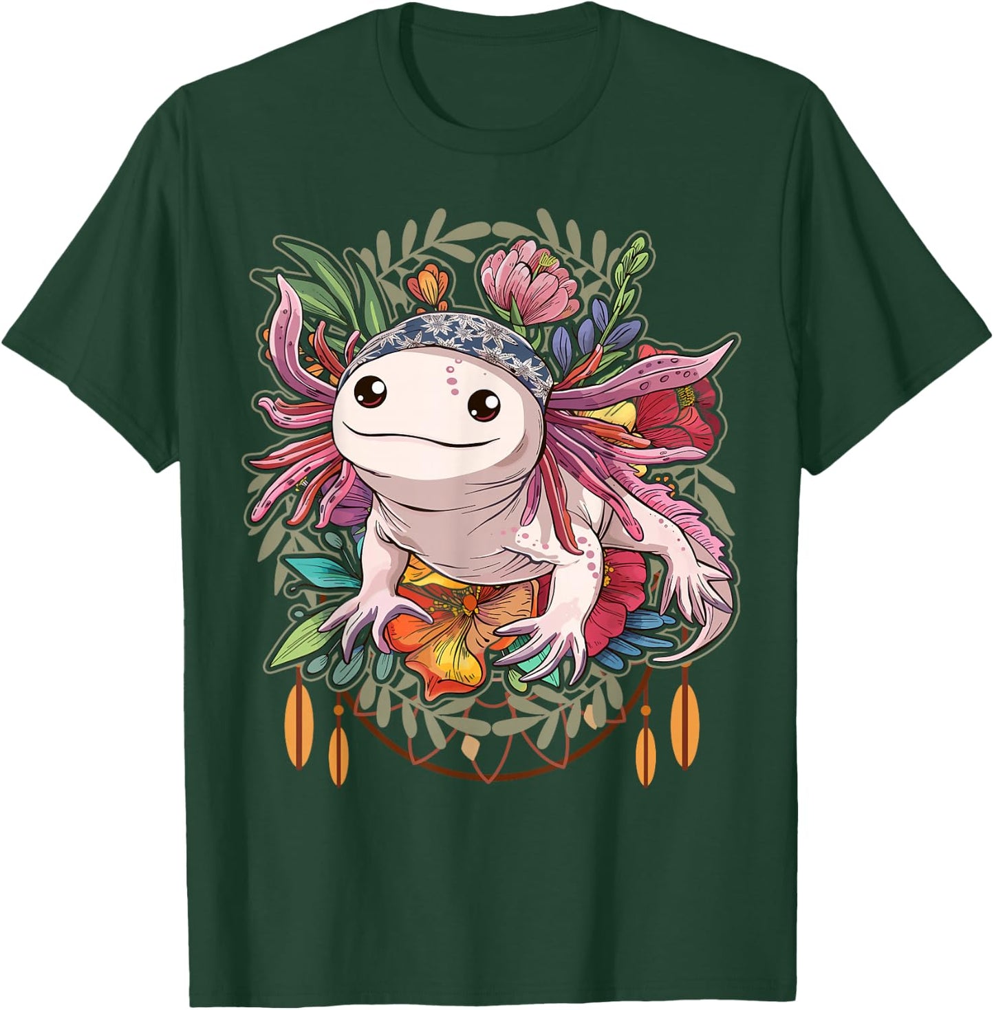 Axolotl Shirt Axolotl Shirts For Girls Women Boho Axolotl T-Shirt - T-Shirt | Forest