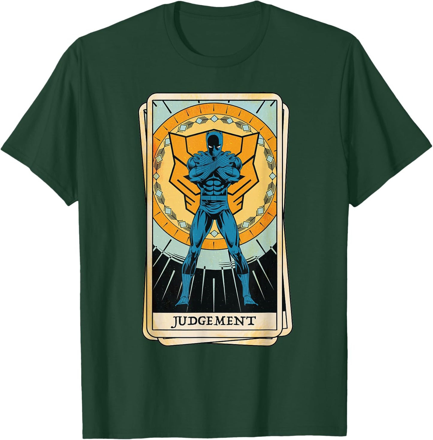Marvel Tarot Arcana Black Panther as the Judgement Card T-Shirt - T-Shirt | Forest