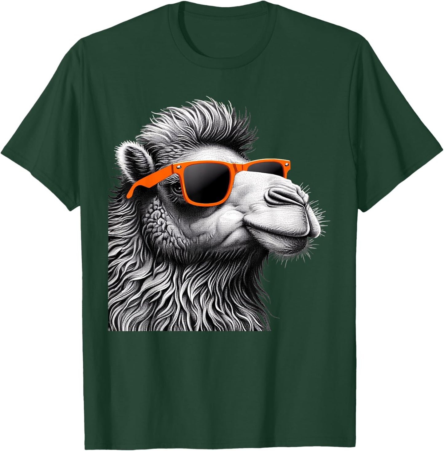 Cool Camel Wearing Sunglasses Graphic Art T-Shirt - T-Shirt | Forest