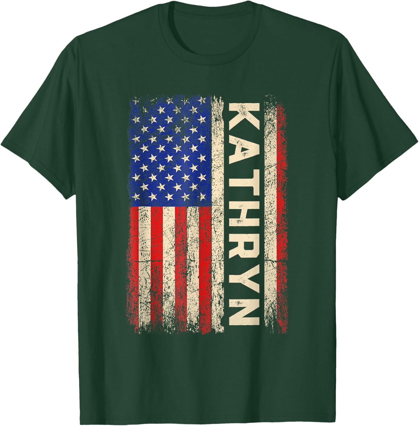 Kathryn First Name Shirt Kathryn Name American Flag T-Shirt - T-Shirt | Forest