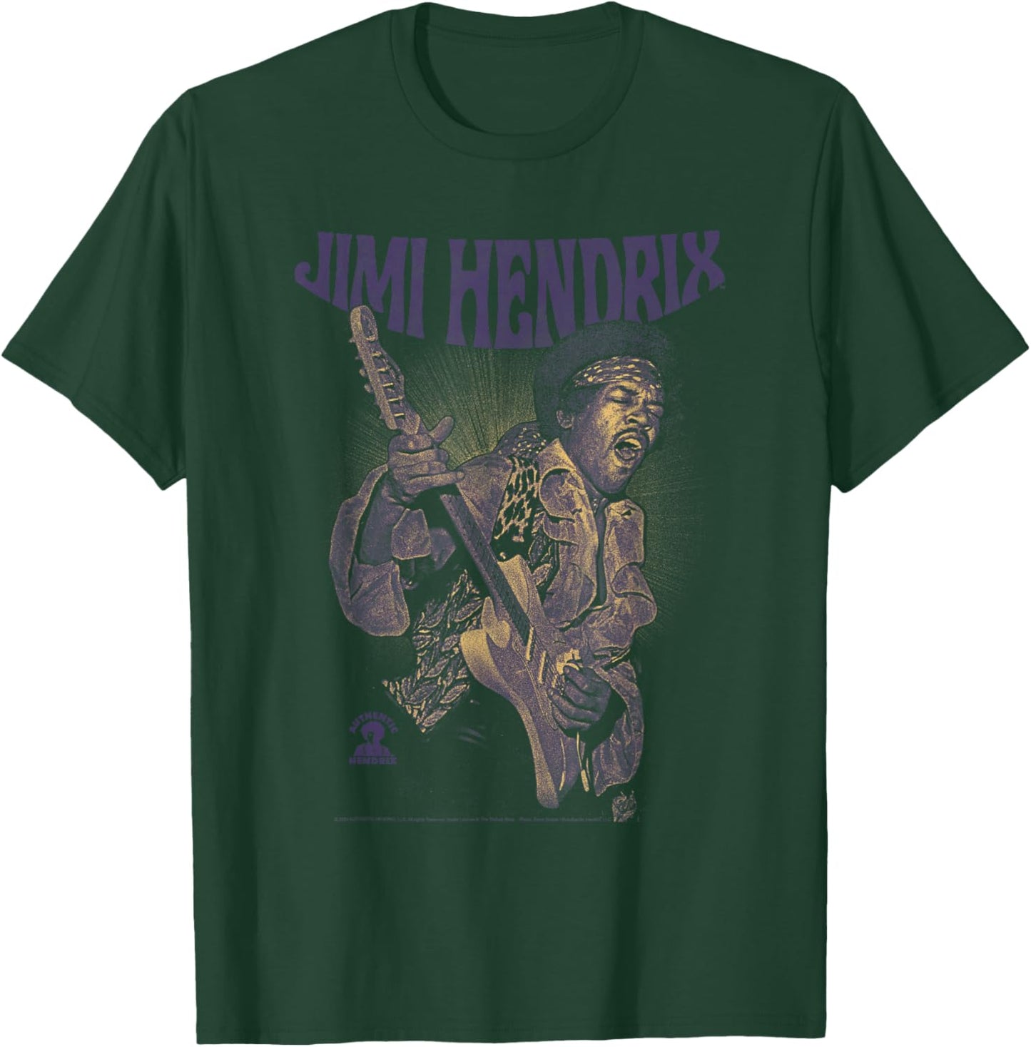 Ripple Junction x Jimi Hendrix Playing Guitar Purple Yellow , Black, S T-Shirt - T-Shirt | Forest