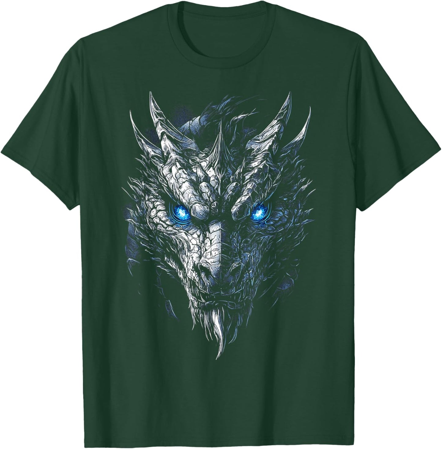 Dragon Ufo Graphic Blue Eyes Illustration Dragon , Black, S T-Shirt - T-Shirt | Forest