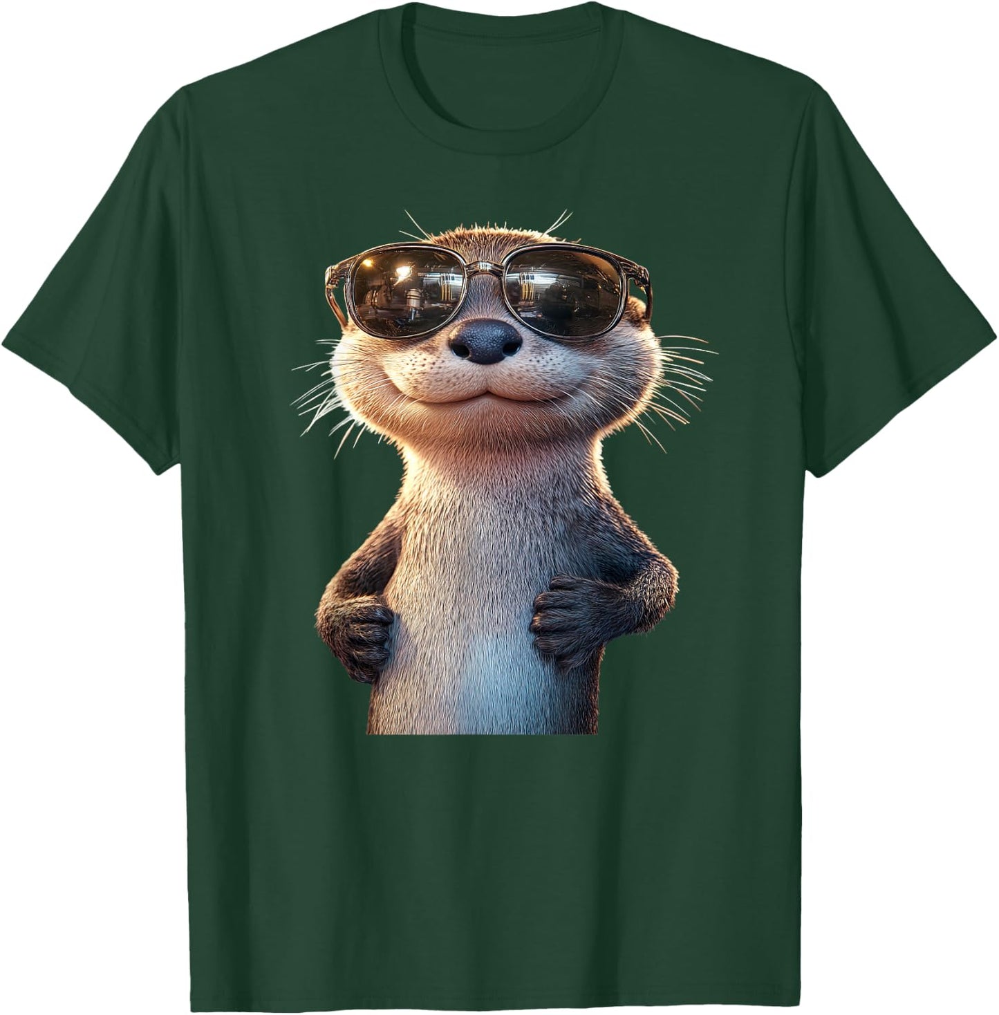 Otter with Sunglasses I Love Sea Otter Martres , Black, S T-Shirt - T-Shirt | Forest