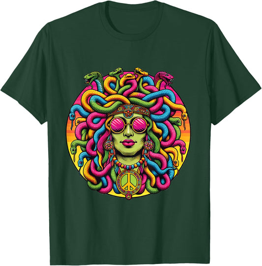 Medusa Hippie Costume Ancient Greek Psychedelic Snakes T-Shirt - T-Shirt | Forest