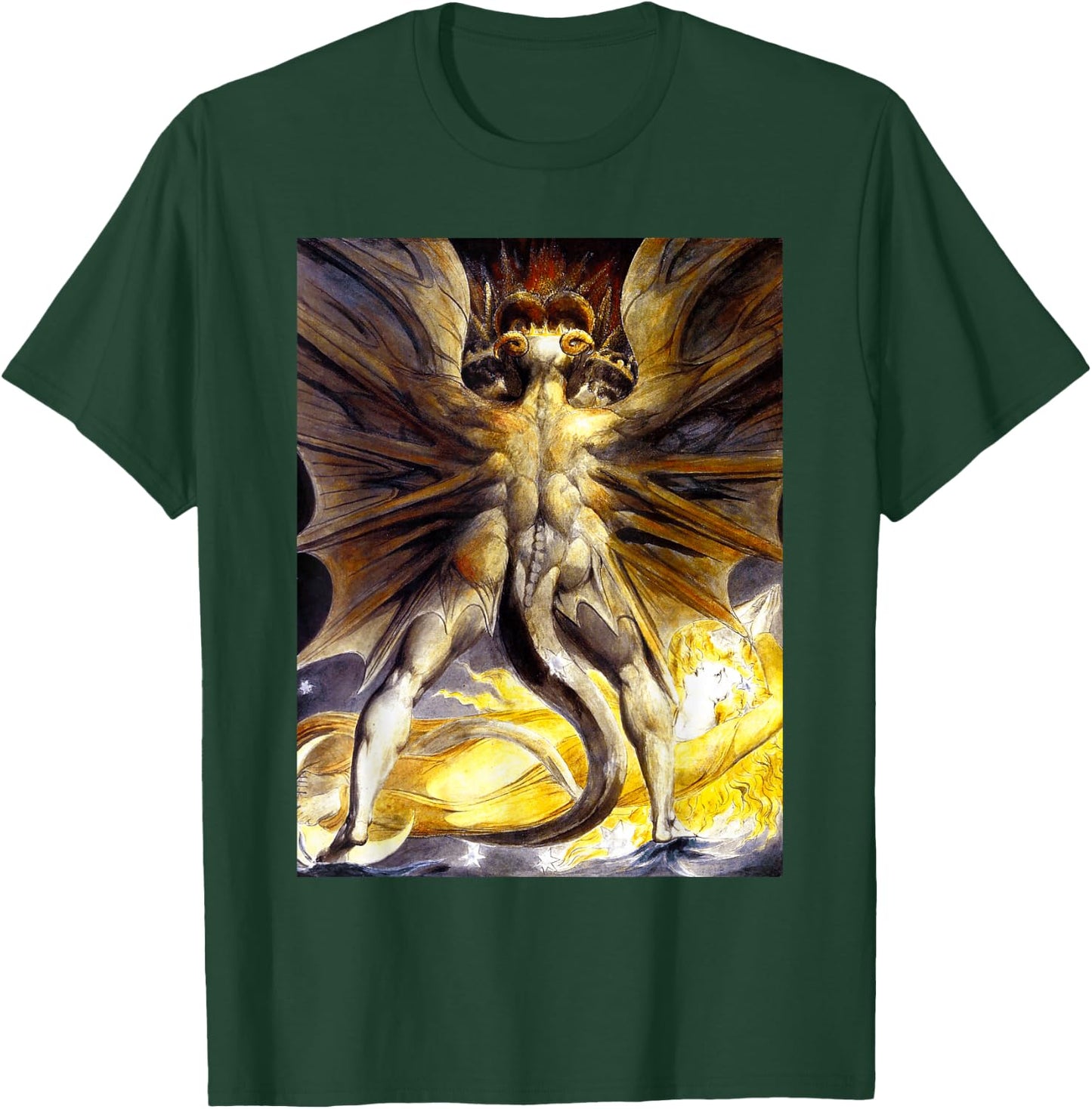 The Red Dragon and the Woman William Blake Romanticism Art T-Shirt - T-Shirt | Forest