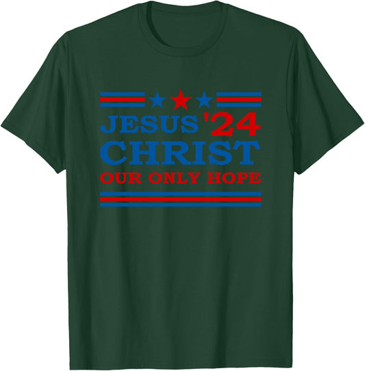 Jesus Christ 2024 President USA Election Political Parody T-Shirt - T-Shirt | Forest
