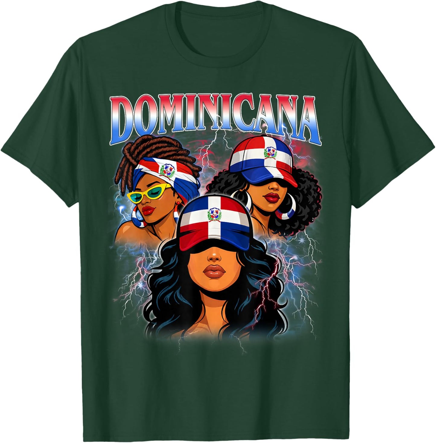 Dominican Republic Flag Hispanic Heritage Girl T-Shirt - T-Shirt | Forest