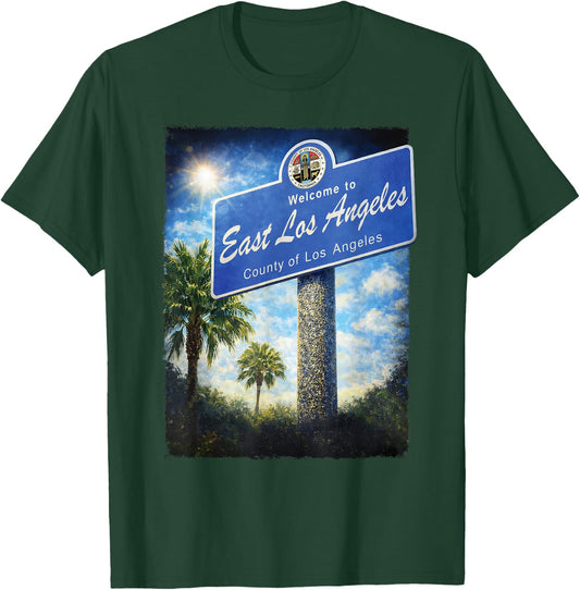 East Los Angeles California Boyle Heights 323 Street Sign T-Shirt - T-Shirt | Forest
