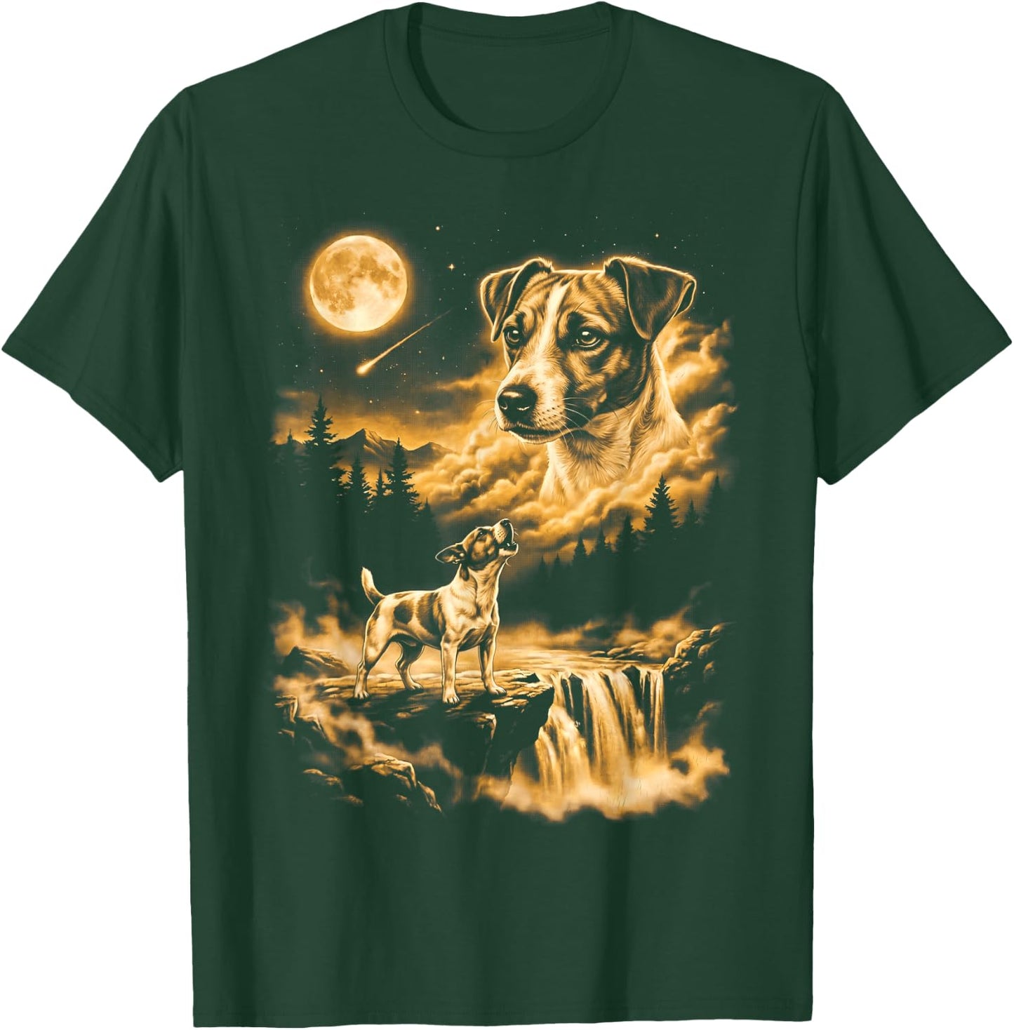 Jack Russell Terrier Howling to The Moon T-Shirt - T-Shirt | Forest