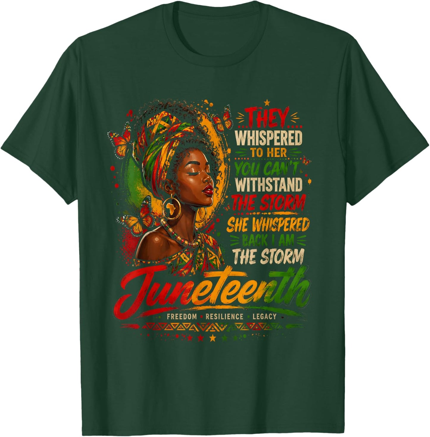 Juneteenth I am The Storm Black Women Black History Month T-Shirt - T-Shirt | Forest
