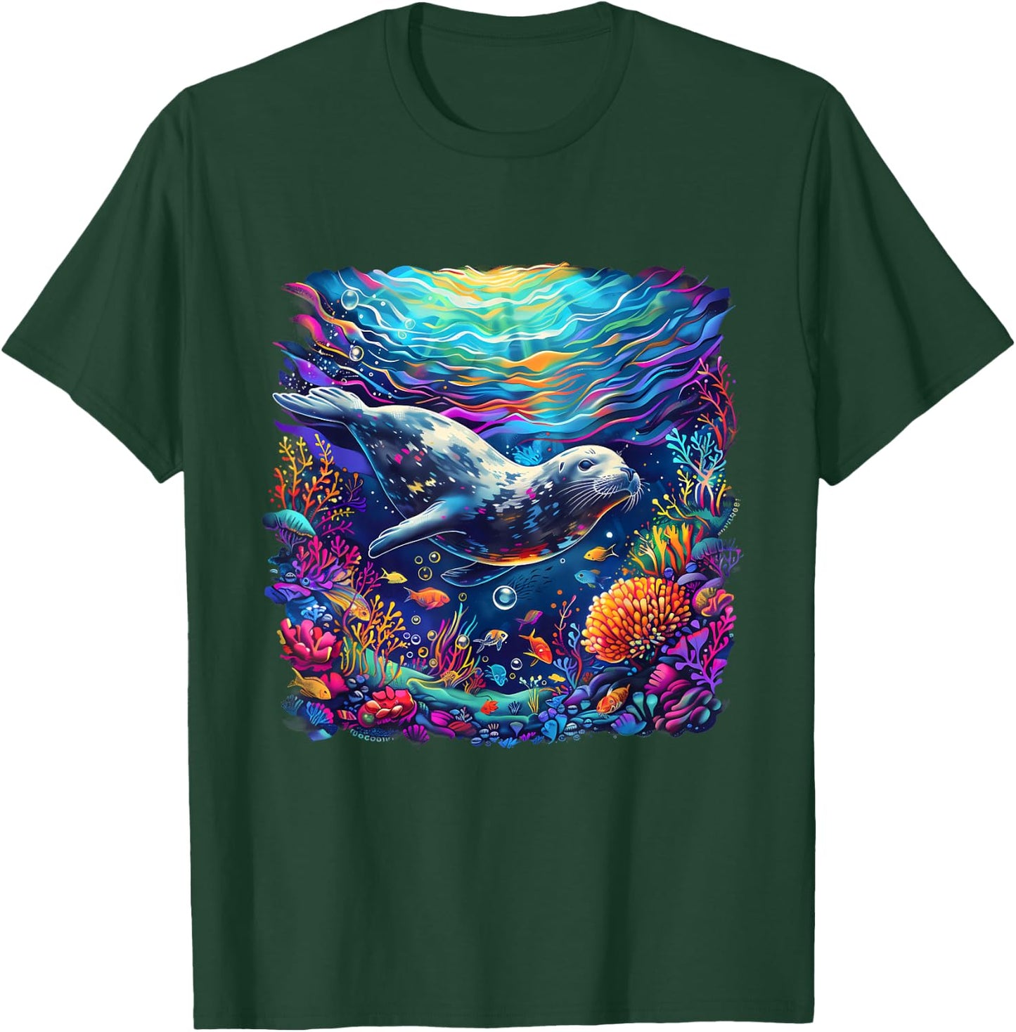 Seal Artwork Marine Mammal Sea Ocean Animal Ocean Sea Seal T-Shirt - T-Shirt | Forest