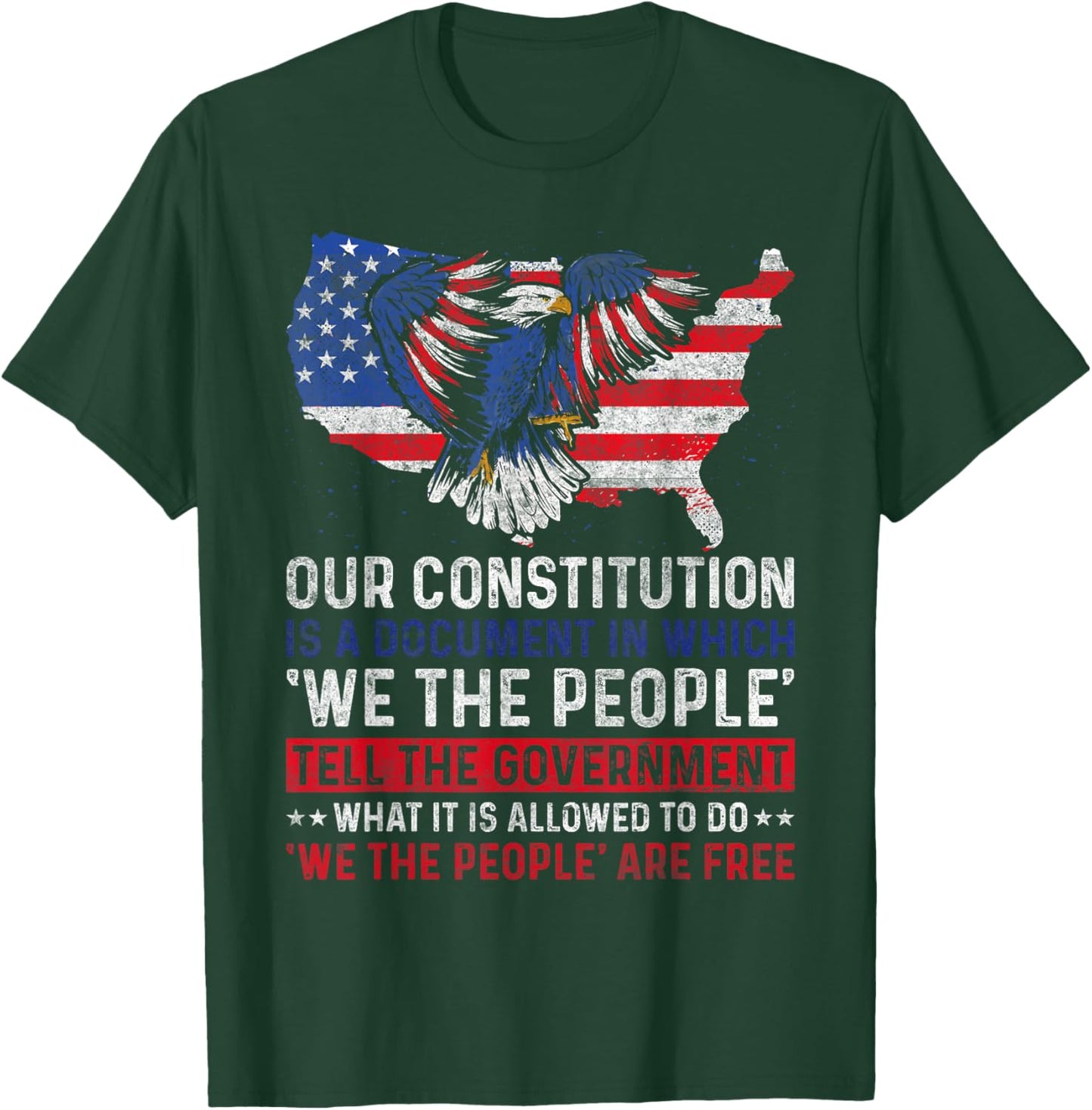 We The People Tell - US Constitution Patriotic American Women Men T-Shirt - T-Shirt | Forest