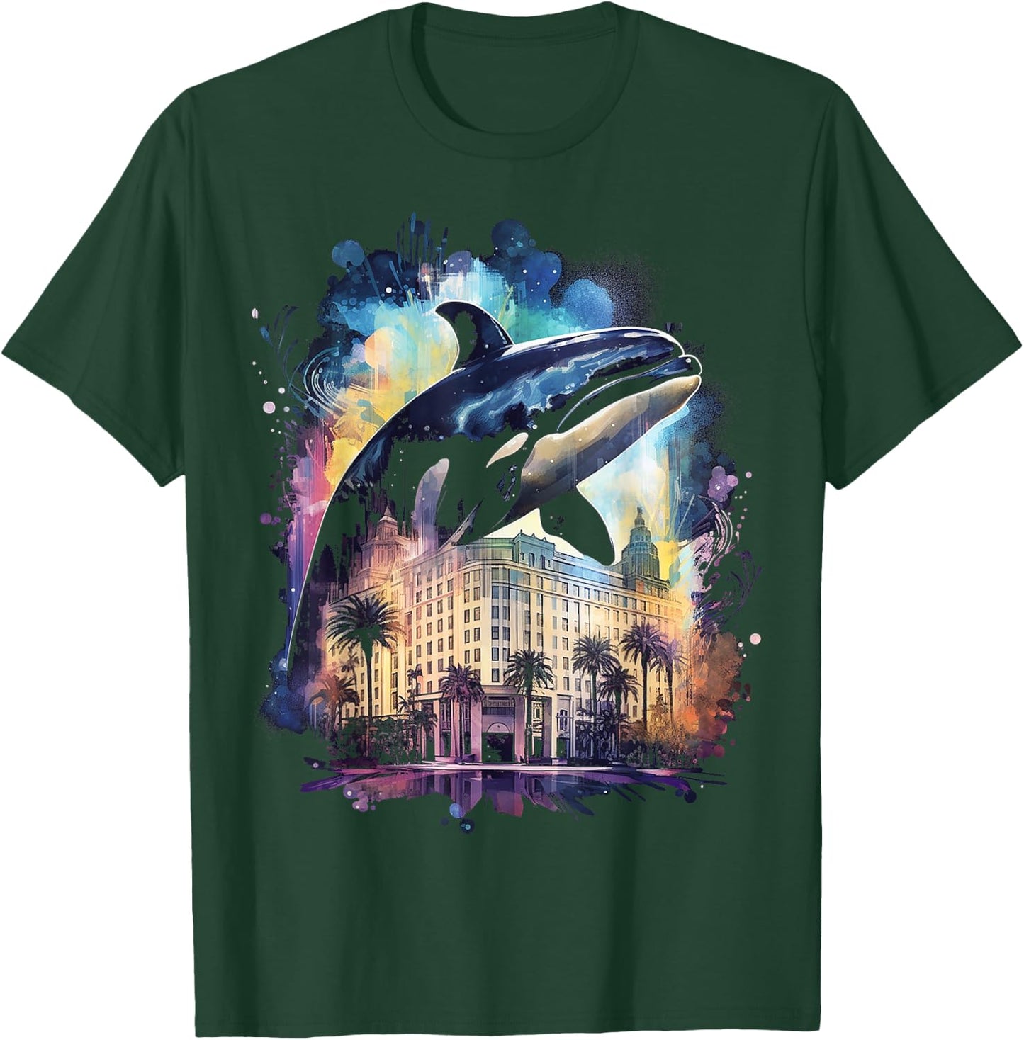 Whale Nature Abstract Animal Painting Art Graphic Whale T-Shirt - T-Shirt | Forest