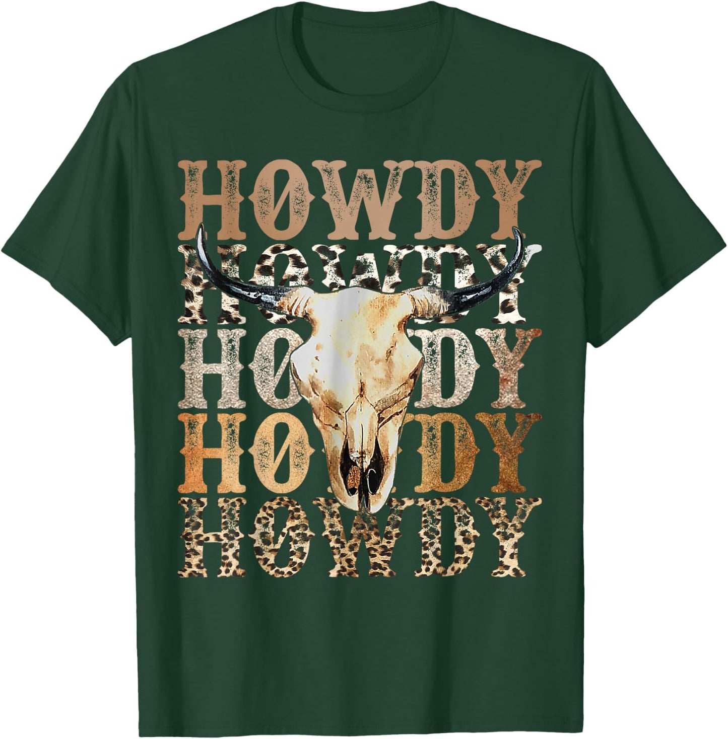 Retro Howdy Cowboy Cowgirl Western Rodeo Women T-Shirt - T-Shirt | Forest