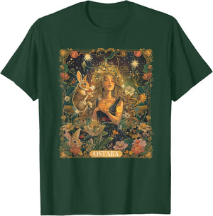 Ostara Spring Goddess Bunny Celebration Holiday Tarot Card T-Shirt - T-Shirt | Forest