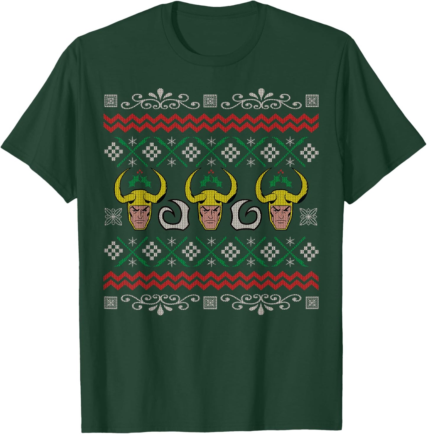 Marvel Loki Ugly Christmas Sweater Graphic T-Shirt - T-Shirt | Forest
