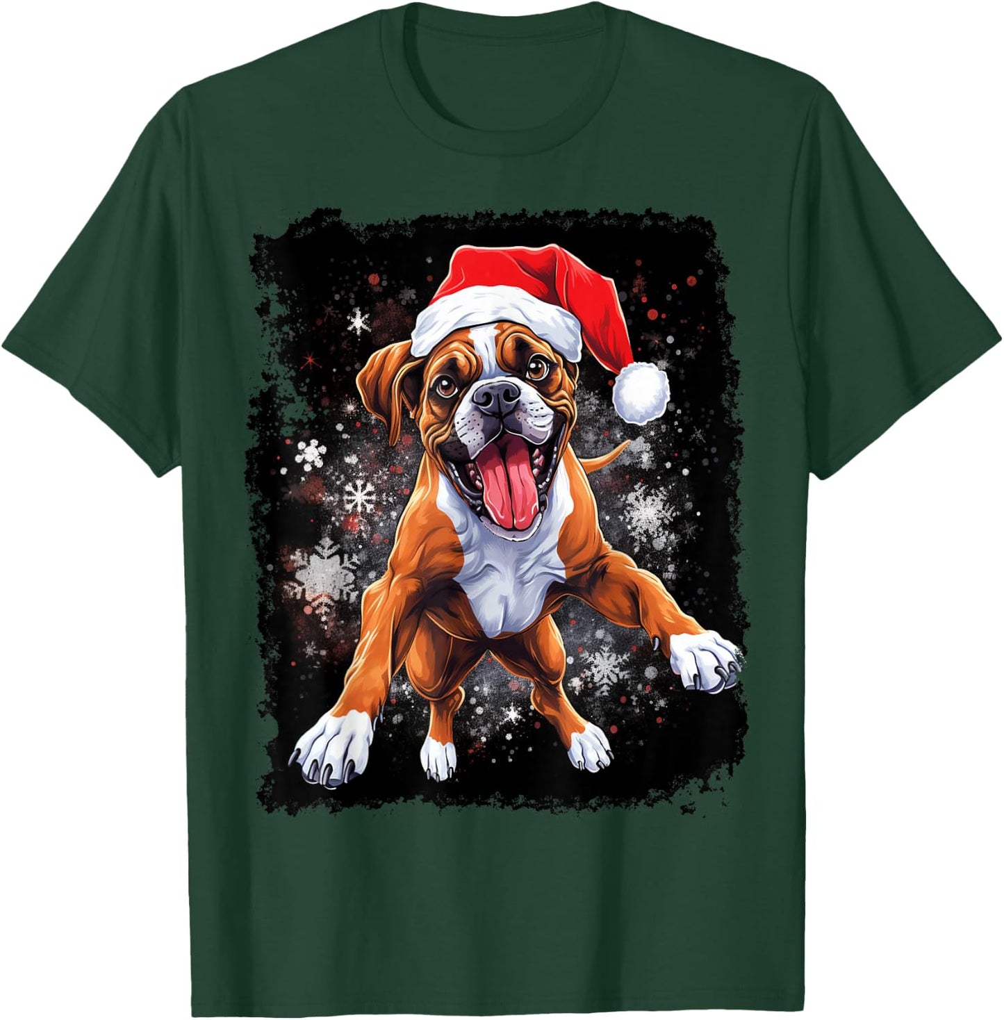 Christmas Boxer Dog T-Shirt - T-Shirt | Forest